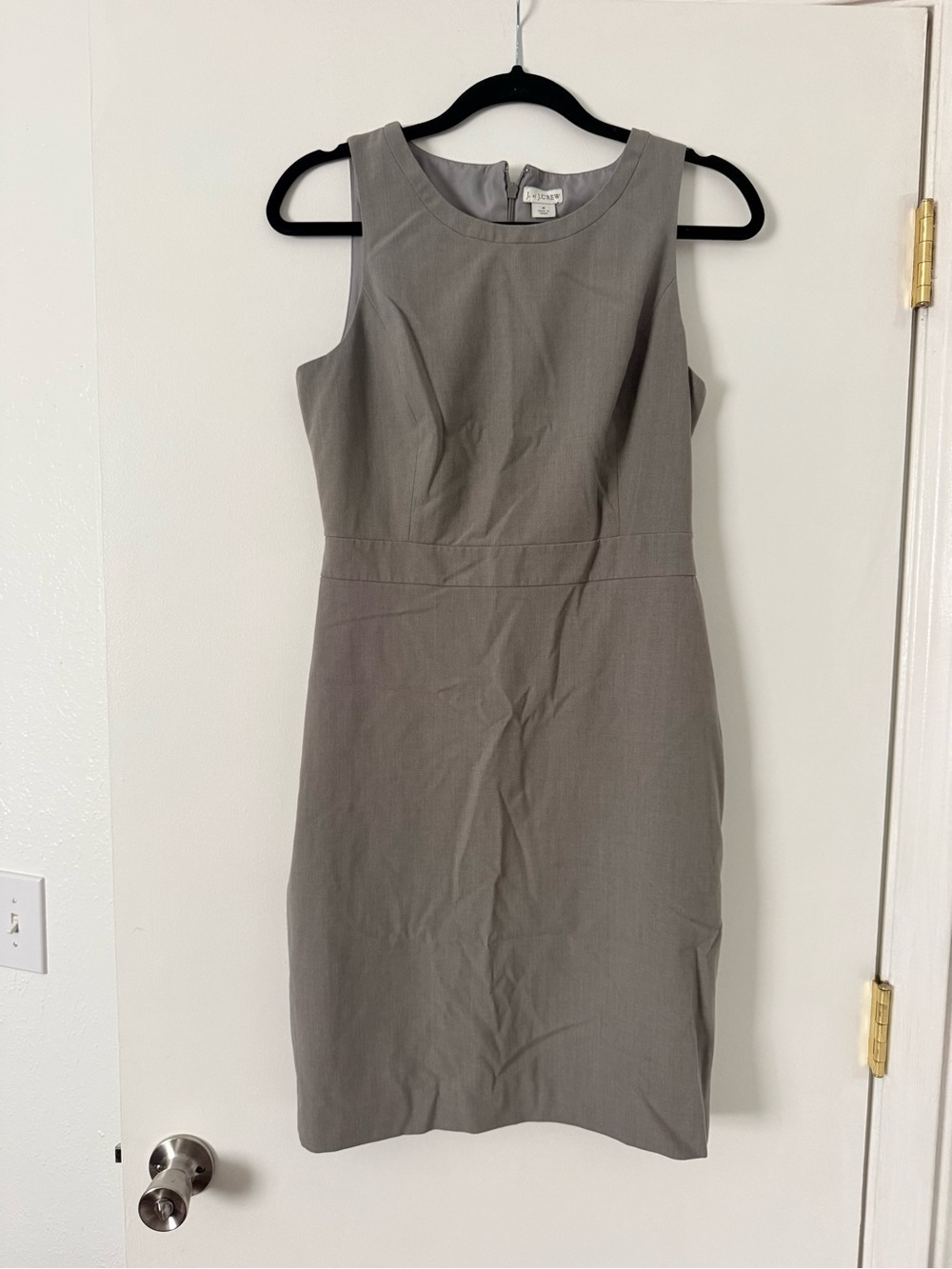 J. Crew Sleeveless Gray Shift Midi Dress
